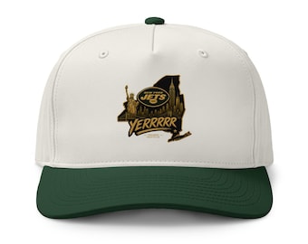 New York Jets YERRRR Two-Tone Baseball Cap | Embroidered State Design, Streetwear