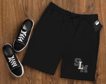 Mens Fleece Shorts | SL Logo Lounge Shorts with Pockets | Relaxed Fit Sweatshorts Gift for Him | Self-Led Men Shorts