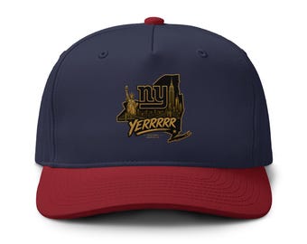 Giants NYC YERRRR Two-Tone Snapback Hat | Embroidered New York State Streetwear Cap