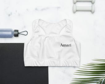 Amari Sports Bra | Minimalist Racerback Workout Top | Medium Support Activewear