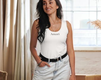 Amari Fitted Tank Top | Minimalist Performance Workout Shirt | Soft Stretch Summer Streetwear