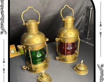 Vintage Brass Chief Ship Lantern - Polished Finish - Nautical Oil