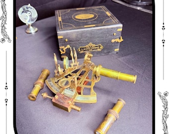 ヴィンテージ航海用真鍮製六分儀 - ケルビン＆ヒューズ ロンドン 1917