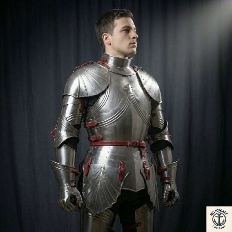 Full Body Medieval Knight Armor Suit – Gothic Steel Battle Reenactment ...