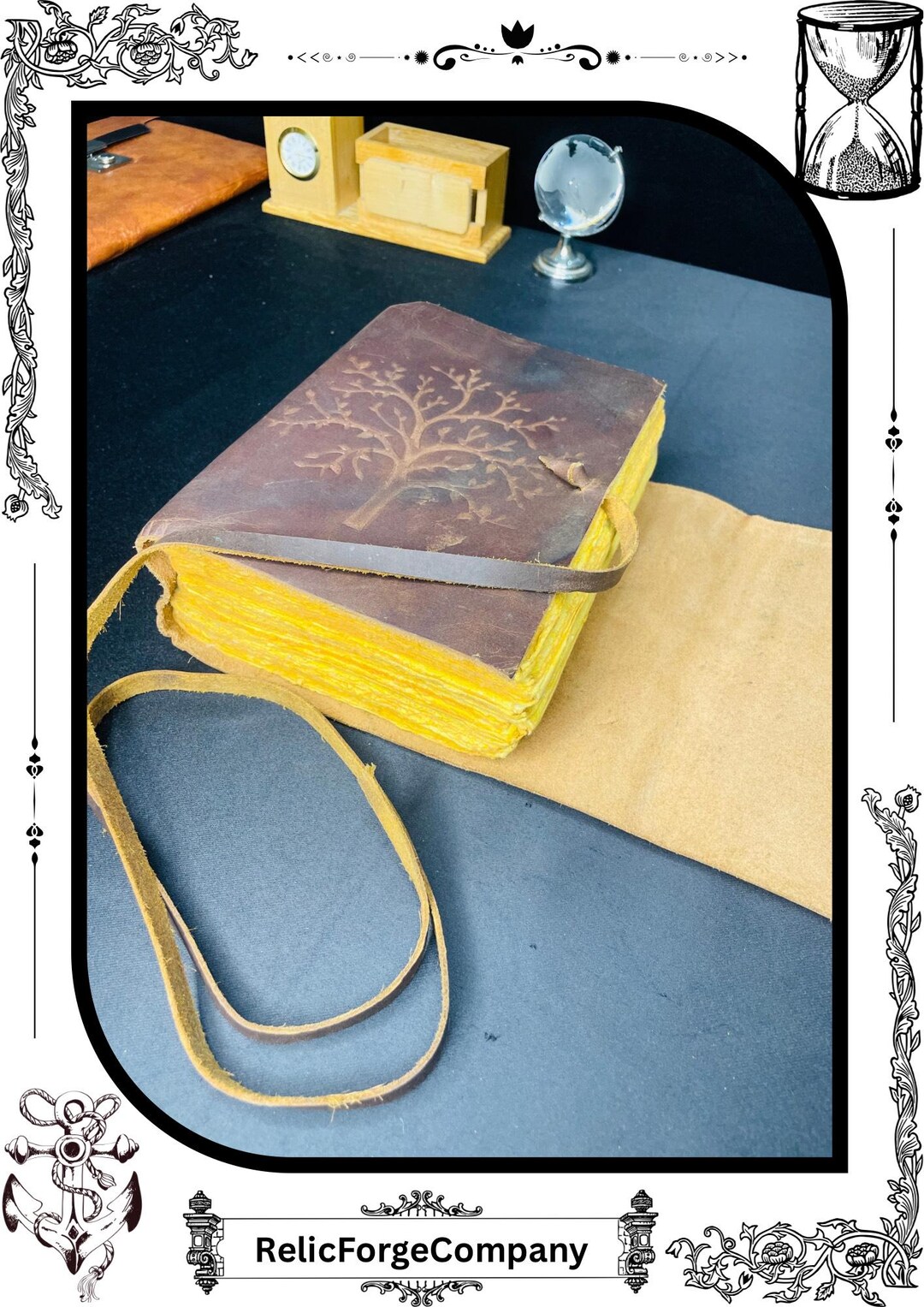Tree of Life Leather Journal Vintage Deckle Edge Paper Gold Pages ...