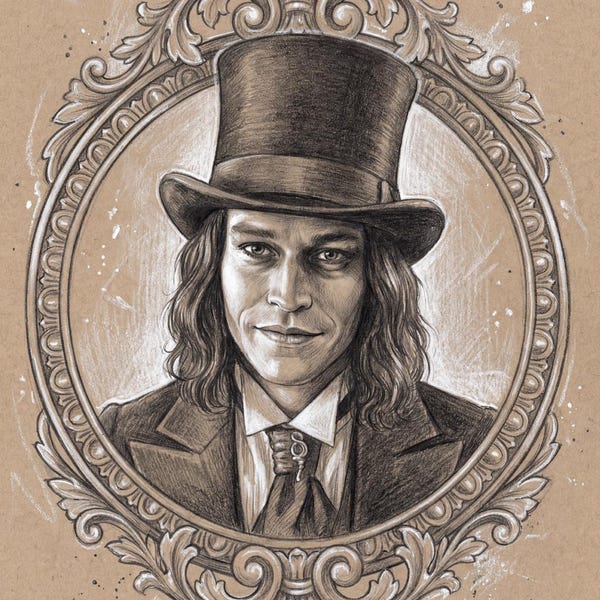 Dessin original au crayon de Dracula. Dracula : une histoire d'amour. Dessin de Caleb Landry Jones.