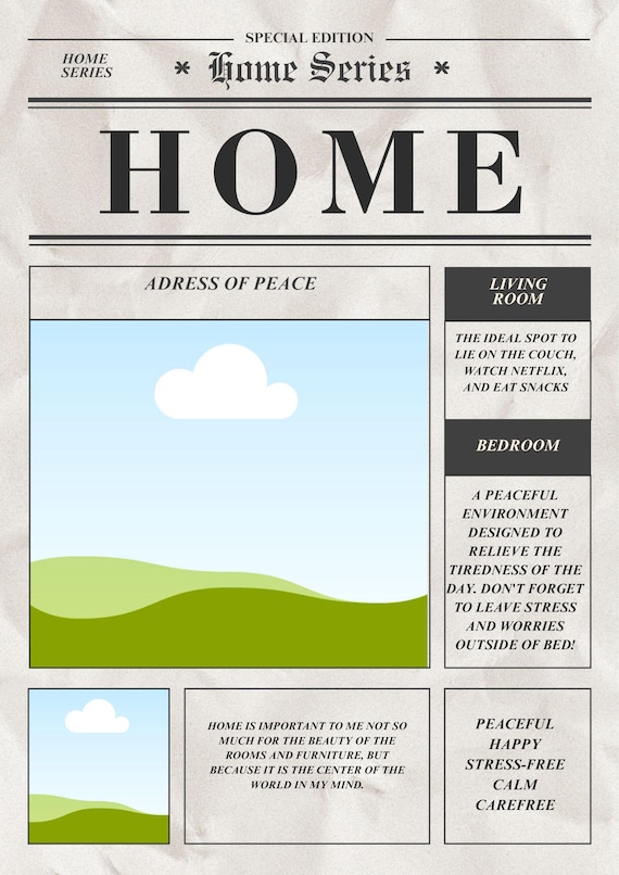New trend home themed newspaper news poster and wall decoration