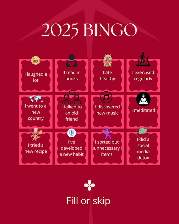 2025 bingo game, new year game table, digital prints