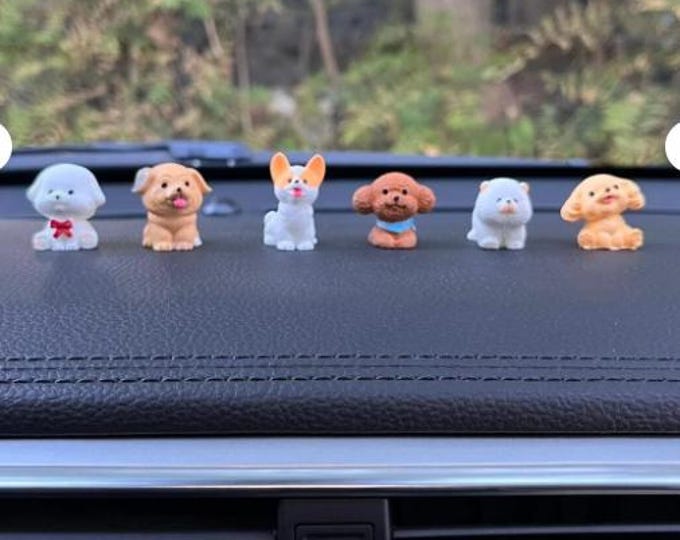 Featured listing image: Dogs Car Interior Dashboard Top Figurine Accessory Dashboard Ornament 6 Pieces Gift for Lover