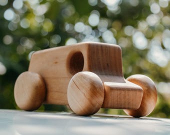 Holzspielzeug Van Auto - Montessori Holzfahrzeug für Kleinkinder, erstes Geburtstagsgeschenk und Erinnerungsspielzeug