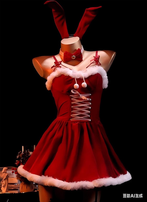 Christmas Lingerie, Christmas Dress Woman Adult, Mrs Claus Dress Santa, Mrs Claus Christmas Lingerie Set, Red Velvet Garter Dress