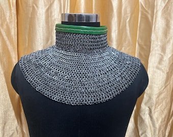 6 mm 18 Gauge Riveted Chainmail Collar | Medieval  Flat Riveted cosplay costume - LARP Reenactment |