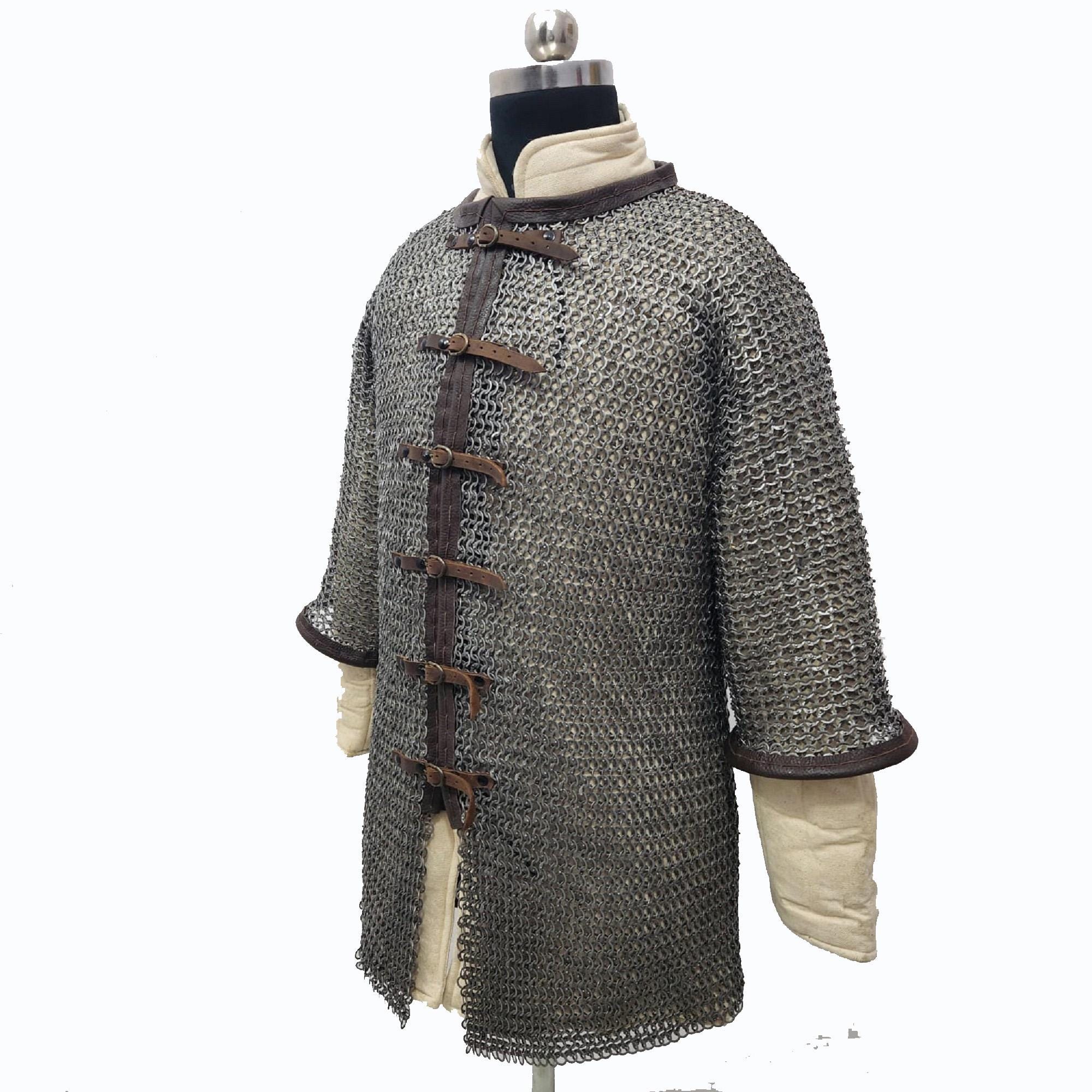 Authentic 9 Mm Medieval Chainmail Shirt With Leather Buckles | Viking ...