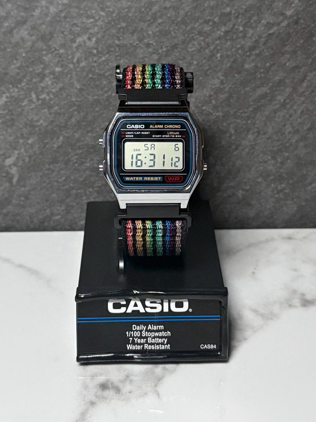 Vintage Casio Digital Watch • Rainbow Sport Loop, Athletic Style - Etsy