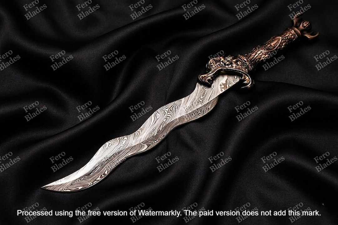 Hand Forged Damascus Steel Kris Dagger Knife – Wavy Blade – Custom ...