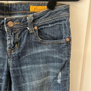 Seven7 Y2K Vaqueros acampanados clásicos de tiro bajo con lavado medio, talla 26 imagen 5