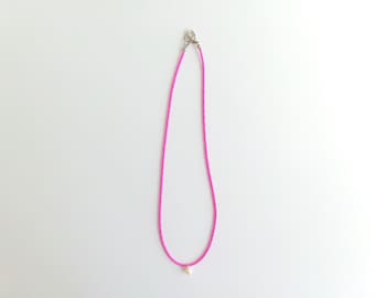 Seed Bead Necklace with Single Freshwater Pearl, Everyday Statement Jewelry
