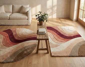 Handmade Tufted Wool Area Rug – Modern Luxury Home Decor