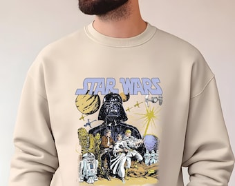 Vintage Star Wars Sweatshirt, Darth Vader Shirt, Disney World Shirt, Star Wars Hoodie, Disney Galaxy's Edge Sweater