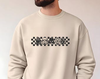 Star Wars Sweatshirt, Stormtrooper Shirt, Checkered Star Wars Shirt, Disney Star Wars Shirt, Disney World Shirt, Disney Trip Hoodie