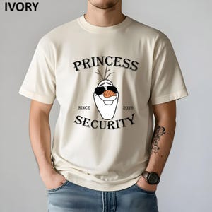 Comfort Colors® Princess Security T-Shirt, Olaf Shirt, Disney Frozen Shirt, Father's Day Gift, Baby Announcement Shirt, Princess Shirt image 2