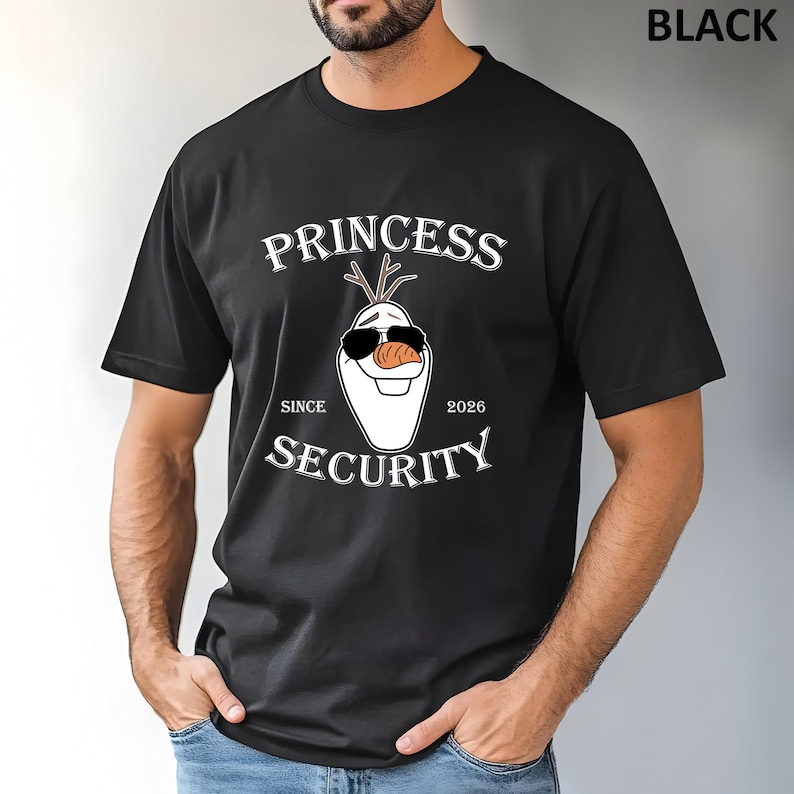 Comfort Colors® Princess Security T-Shirt, Olaf Shirt, Disney Frozen Shirt, Father's Day Gift, Baby Announcement Shirt, Princess Shirt image 1