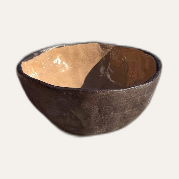 Small Ceramic Coconut Bowl | Hand-Built Rustic Pinch Bowl | Wabi-Sabi Trinket & Snack Dish | One of a Kind Handmade Gift