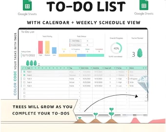 To Do List Google Sheets Template | Weekly Planner & Task Tracker (Digital Download)