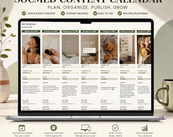 Social Media Planner Google Sheets Template | Content Calendar, Creator, Instagram, TikTok (Digital Download)