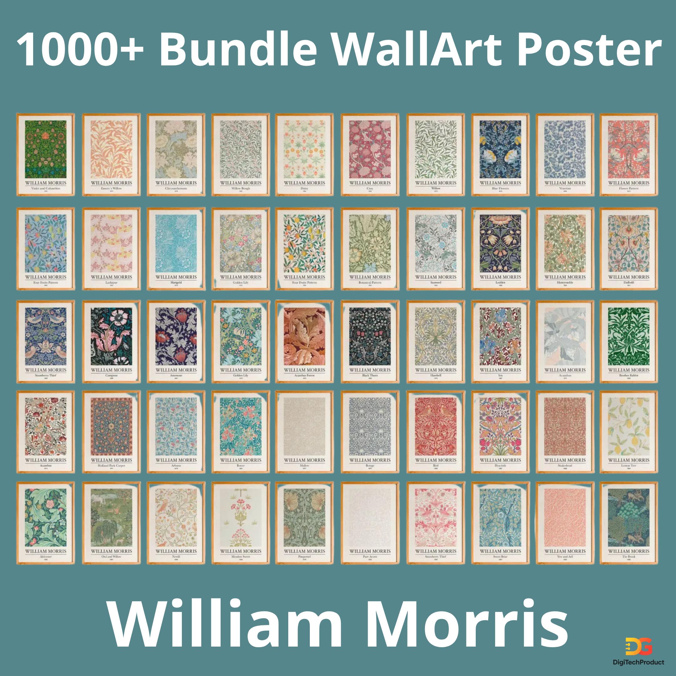 1000 William Morris Prints Bundle | Vintage Floral Wall Art Digital ...
