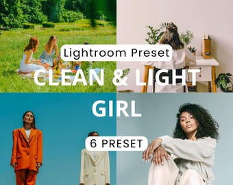 Clean Girl Lightroom Presets – Light & Airy Instagram Filters (6 Presets)