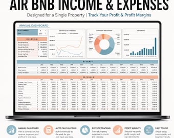 Airbnb Income Expense Spreadsheet | Google Sheets Excel Template (Digital Download)