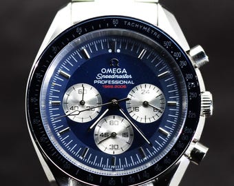 Refurbished Omega SeaMaster Chronograph In Blue Dial Quartz Men's Watch.