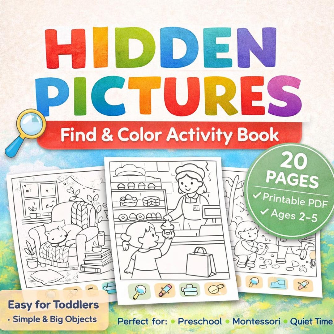 20 Hidden Pictures for Kids Ages 2–5 | Find and Color Printable PDF ...