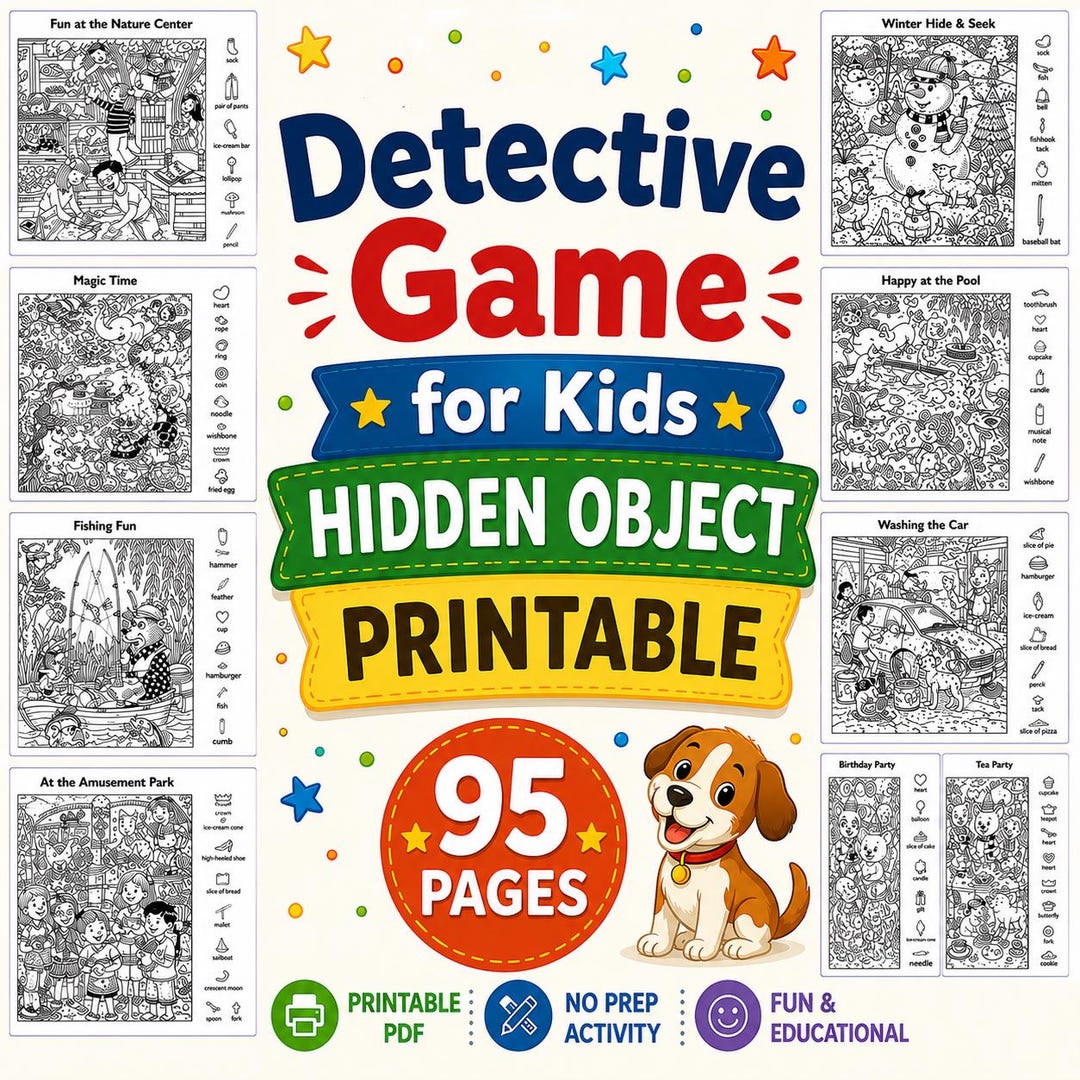 Hidden Objects Worksheets for Kids Ages 6-8, No Prep Classroom Activity ...