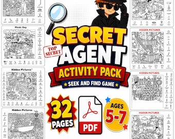 Geheimagent Beschäftigungspaket , Wimmelbild-Spiele für Kinder , Suchen und Finden PDF