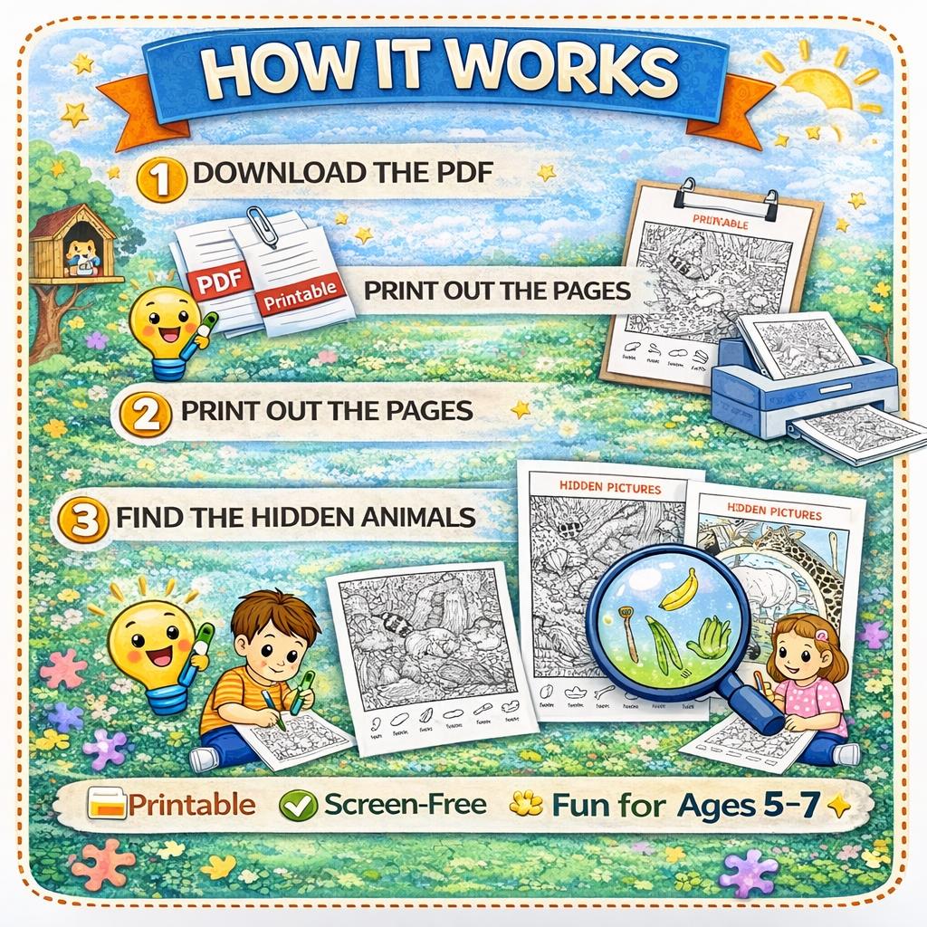20 Hidden Pictures Animals Activities for Kids , I Spy Printable PDF - Etsy