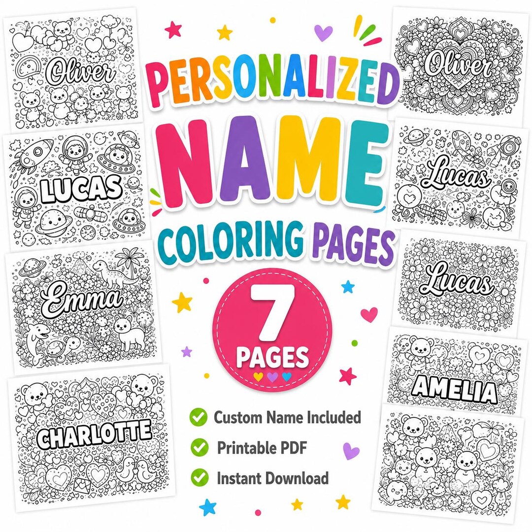 Custom Name Coloring Pages for Kids and Adults , Personalized Name ...