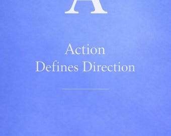 La acción define la dirección / Lámina decorativa minimalista para pared con mensaje motivacional (descarga digital)