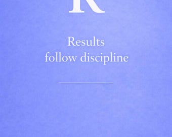 Los resultados llegan con la disciplina / Arte mural minimalista motivacional (descarga digital)