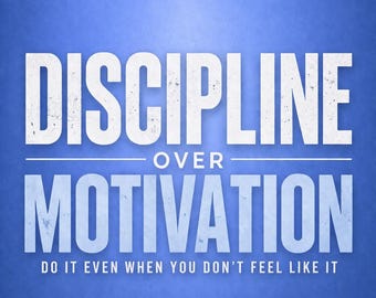 Disciplina sobre motivación: Póster con mentalidad de éxito en el gimnasio (Descarga digital)