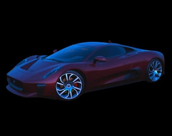 Jaguar CX-75 Concept car. Full .stl and .OBJ files of the body for recreation, 3d printing, modeling