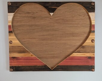 Cedar Wood Heart Decor - Rustic Farmhouse Wall Hanging