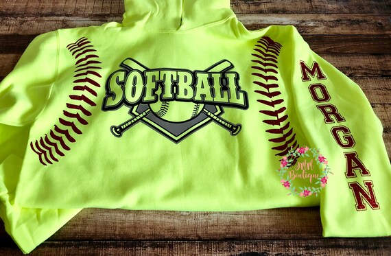 yellow softball hoodie