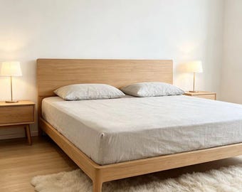 Hoeslaken van 100% natuurlijk linnen, gewassen linnen hoeslaken, rustiek vintage beddengoed, ademend linnen hoeslaken, natuurlijk minimalistisch beddengoed