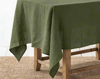 Linen Tablecloth, Natural Washed Linen Table Cover, Farmhouse Dining Tablecloth, Minimalist Rustic Home Decor