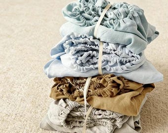 Soft Washed Linen Bed Sheet – Breathable Natural Linen Bedding, Minimalist Bed Sheet, Custom Size Available –  Bed Sheet Only