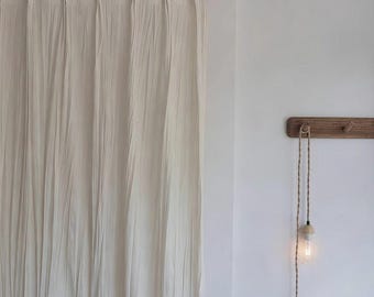 Natural Linen Sheer Curtains | Extra Wide 114in Fabric | Soft Light Filtering Drapes for Living Room Bedroom