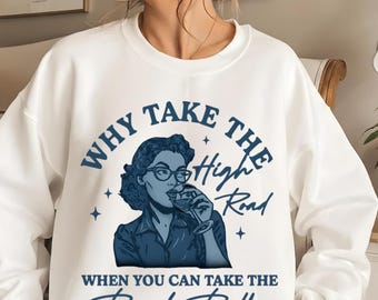 Por que escolher o caminho nobre quando você pode escolher o caminho da psicopatia? PNG SVG, PNG sarcástico, humor adulto irônico, SVG moderno, mulher engraçada retrô vintage