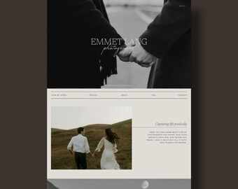 Emmet Lang / Modello di sito Web Showit per fotografi / Fotografia di matrimoni, fughe d'amore e famiglie